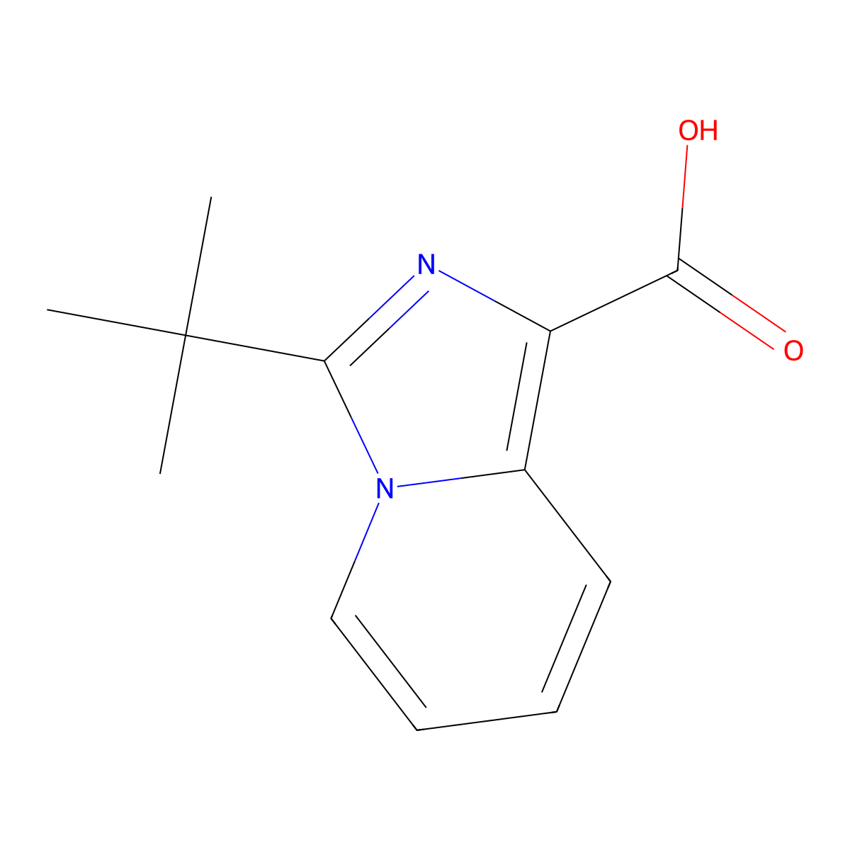3-Tert-butylimidazo[1,5-a]pyridine-1-carboxylic acid molecular structure, CAS 1018557-07-7