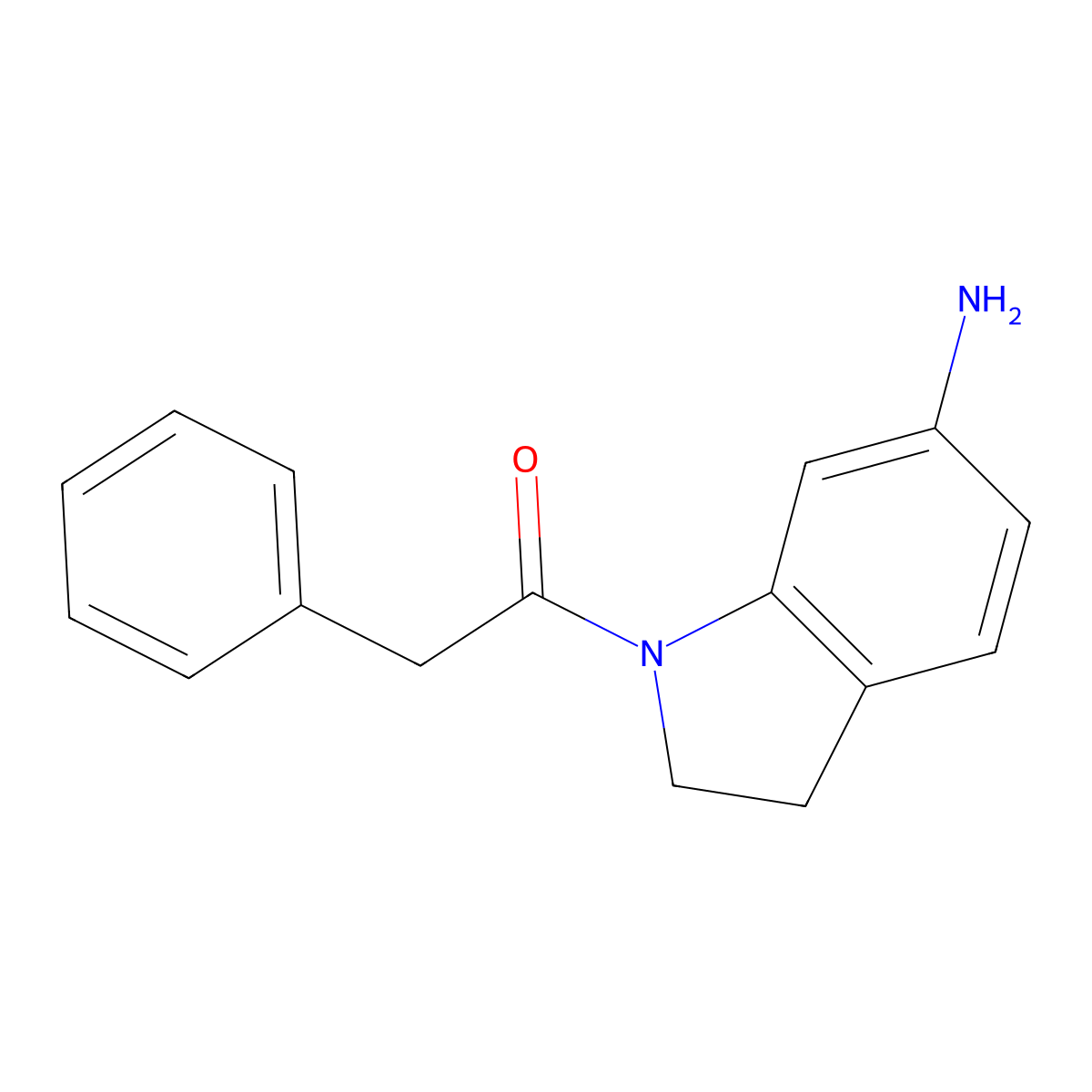 1-(6-amino-2,3-dihydro-1H-indol-1-yl)-2-phenylethan-1-one molecular structure, CAS 1018559-05-1