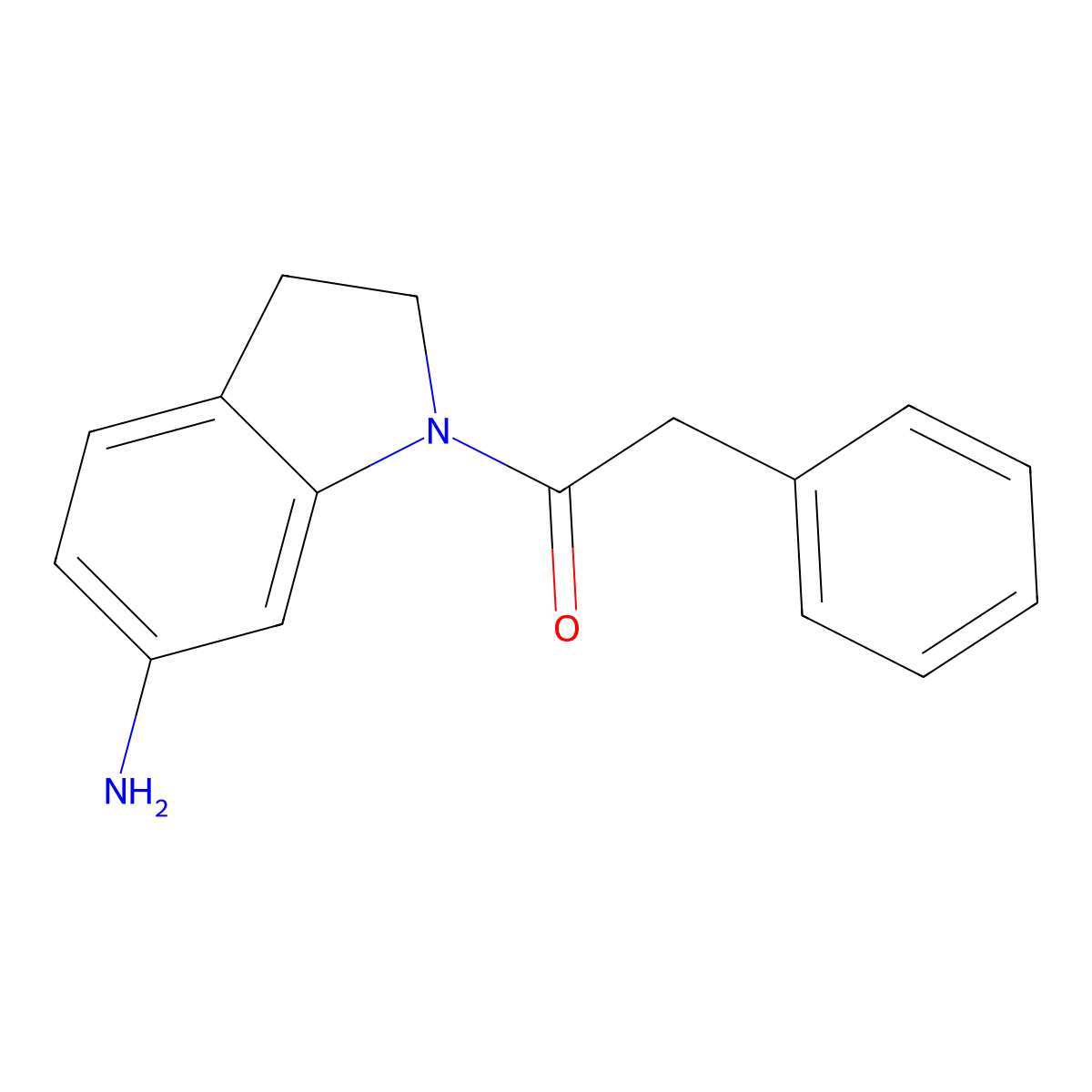 1-(6-amino-2,3-dihydro-1H-indol-1-yl)-2-phenylethan-1-one molecular structure, CAS 1018559-05-1