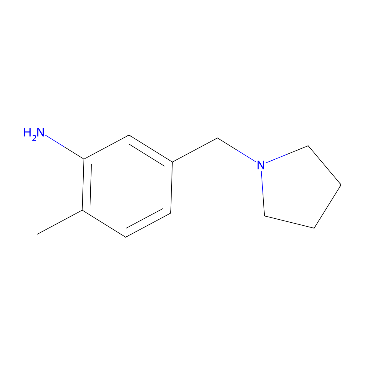 2-Methyl-5-(pyrrolidin-1-ylmethyl)aniline molecular structure, CAS 1018565-55-3