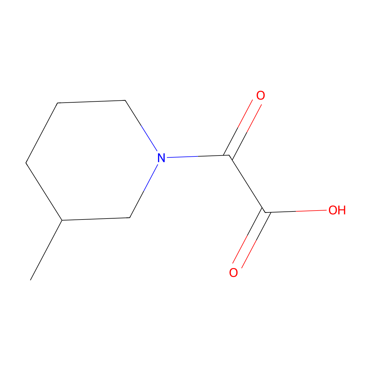 2-(3-Methylpiperidin-1-yl)-2-oxoacetic acid molecular structure, CAS 1018565-95-1