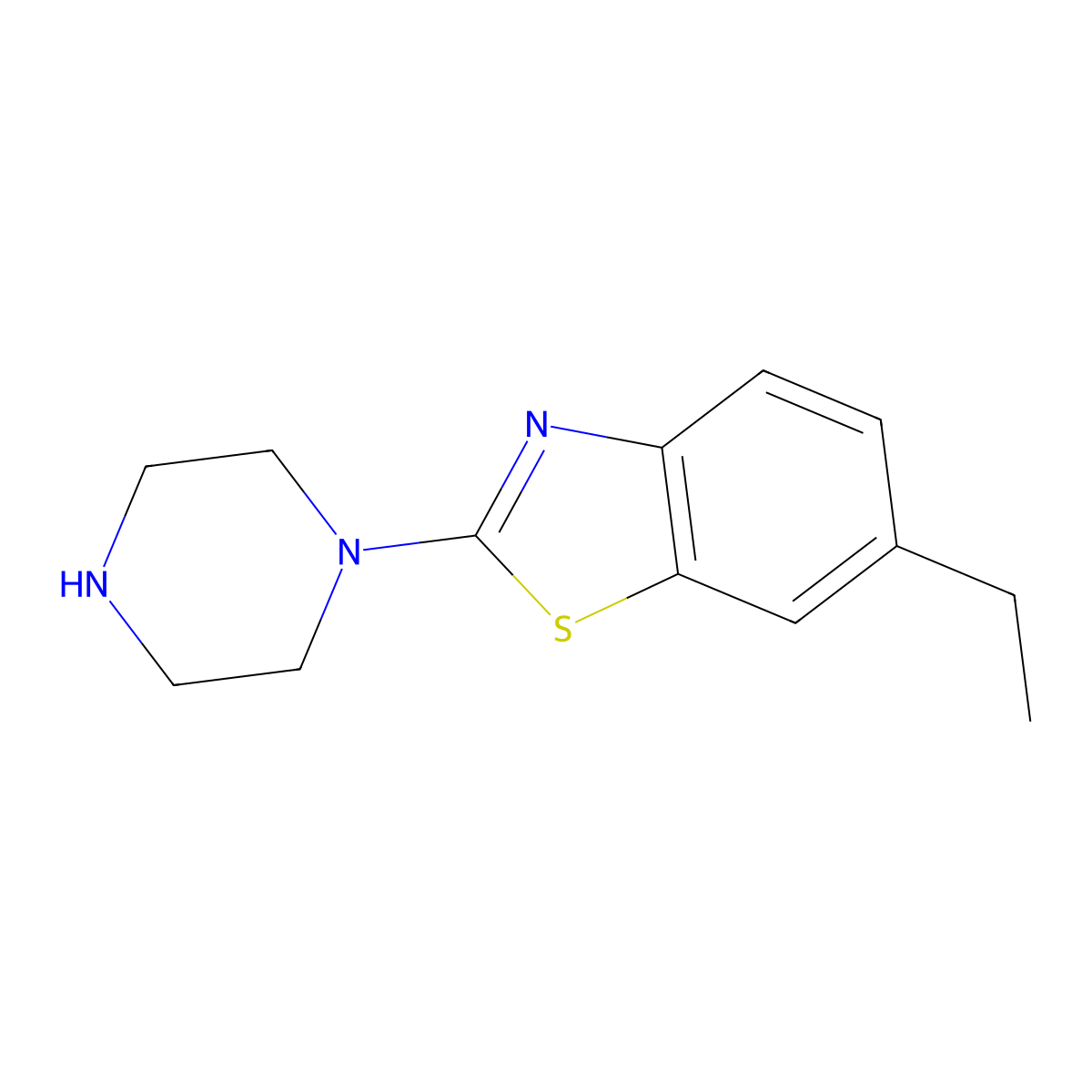 6-Ethyl-2-piperazin-1-yl-1,3-benzothiazole molecular structure, CAS 1018566-85-2