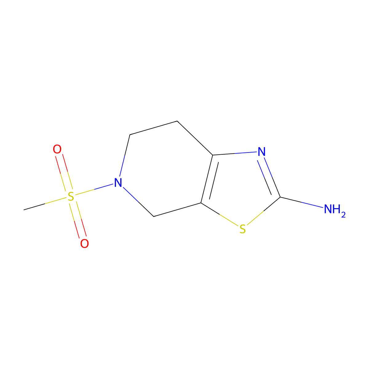 5-(Methylsulfonyl)-4,5,6,7-tetrahydro[1,3]thiazolo[5,4-c]pyridin-2-amine molecular structure, CAS 1018567-55-9