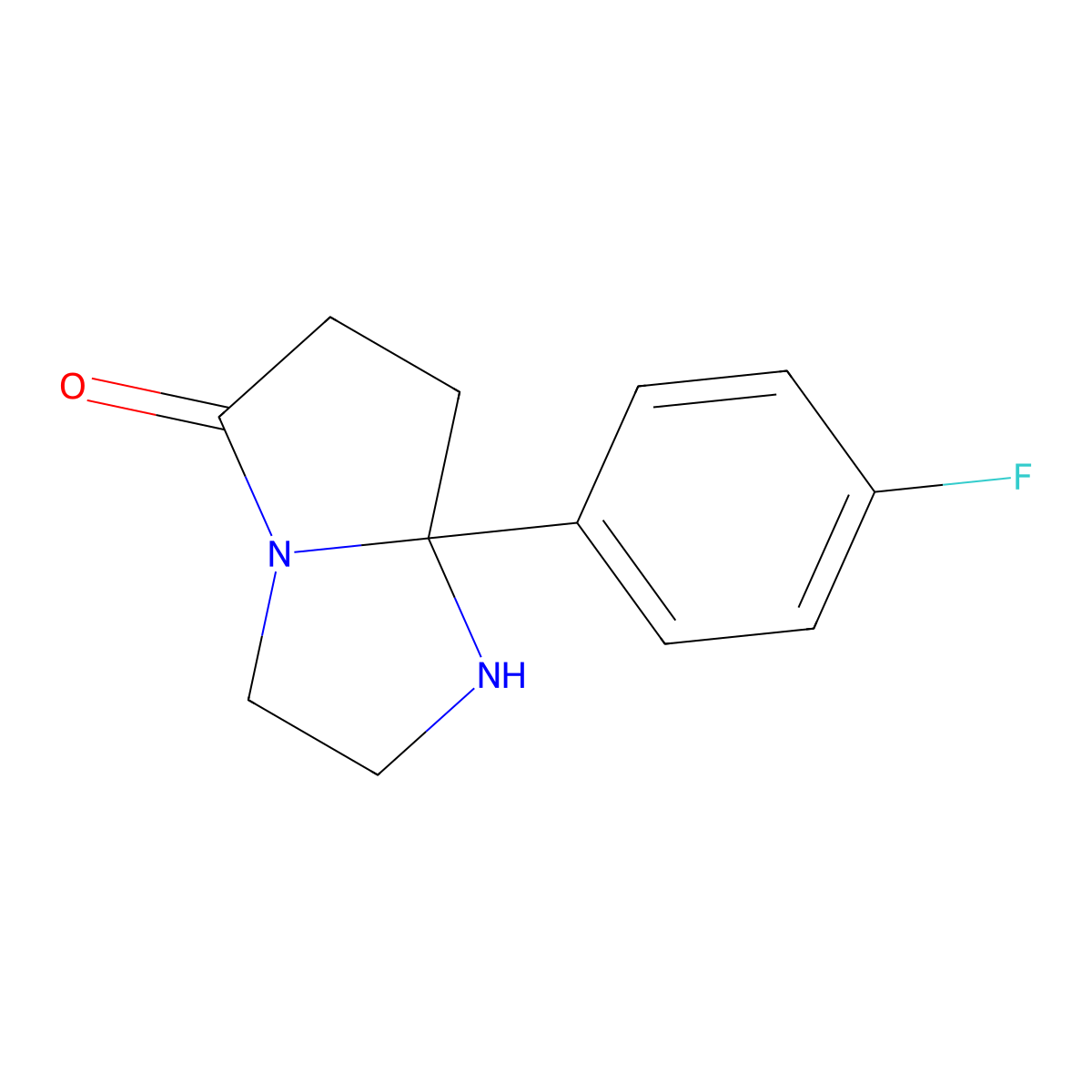 7a-(4-fluorophenyl)-hexahydro-1H-pyrrolo[1,2-a]imidazolidin-5-one molecular structure, CAS 1018567-85-5