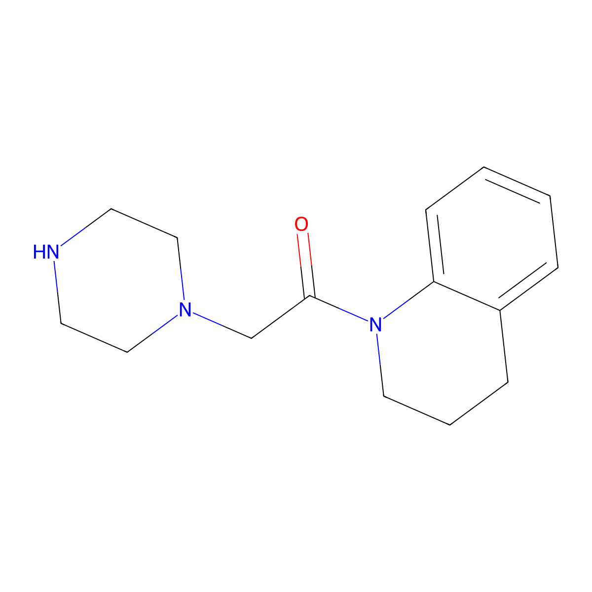 2-(Piperazin-1-yl)-1-(1,2,3,4-tetrahydroquinolin-1-yl)ethan-1-one molecular structure, CAS 1018568-58-5