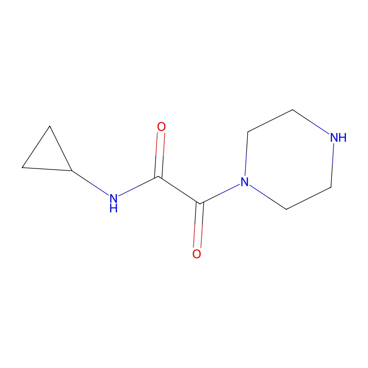 N-cyclopropyl-2-oxo-2-(piperazin-1-yl)acetamide molecular structure, CAS 1018569-74-8