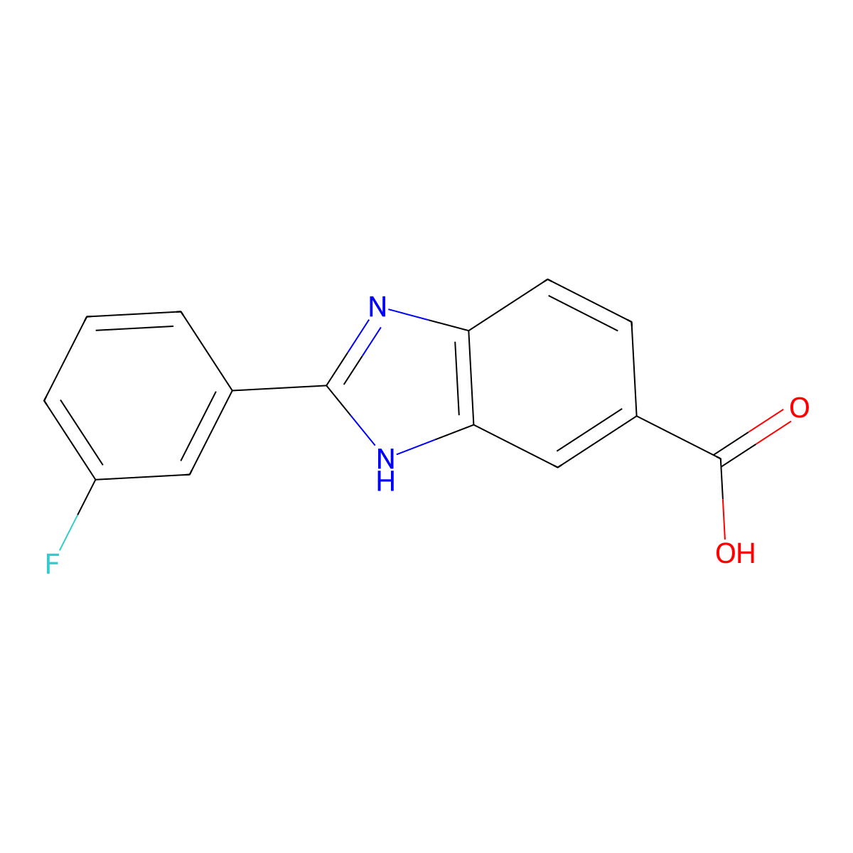 2-(3-Fluorophenyl)-1H-benzimidazole-5-carboxylic acid molecular structure, CAS 1018571-08-8
