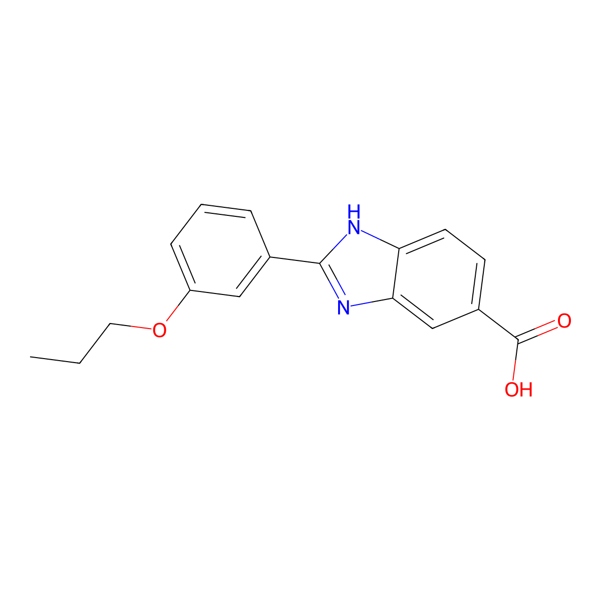 2-(3-propoxyphenyl)-1H-1,3-benzodiazole-5-carboxylic acid molecular structure, CAS 1018571-24-8