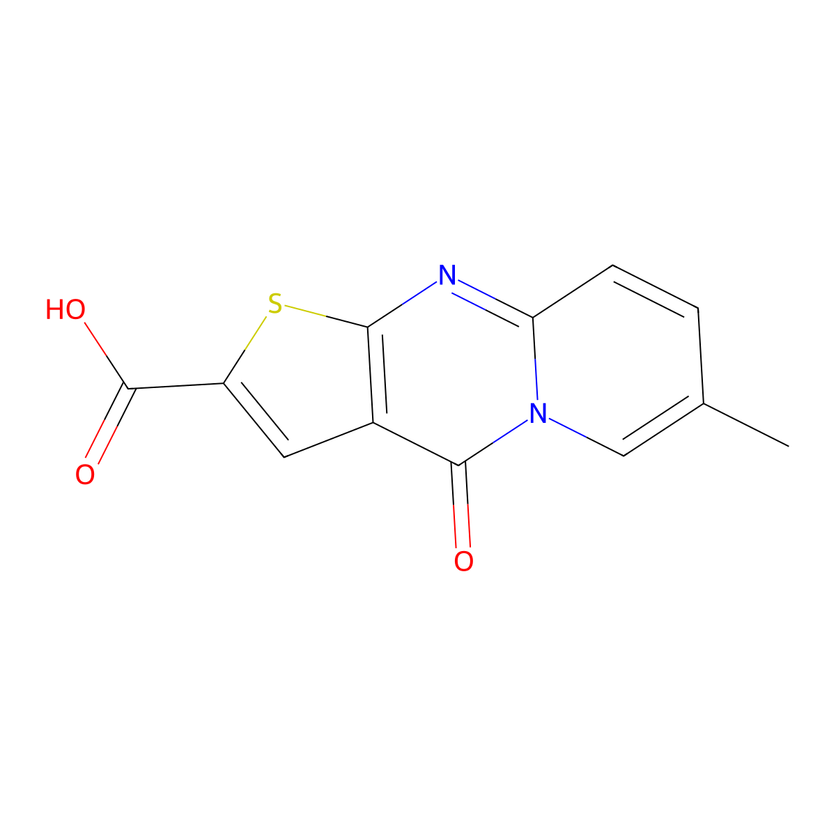 7-methyl-4-oxo-4H-pyrido[1,2-a]thieno[2,3-d]pyrimidine-2-carboxylic acid molecular structure, CAS 1018571-51-1