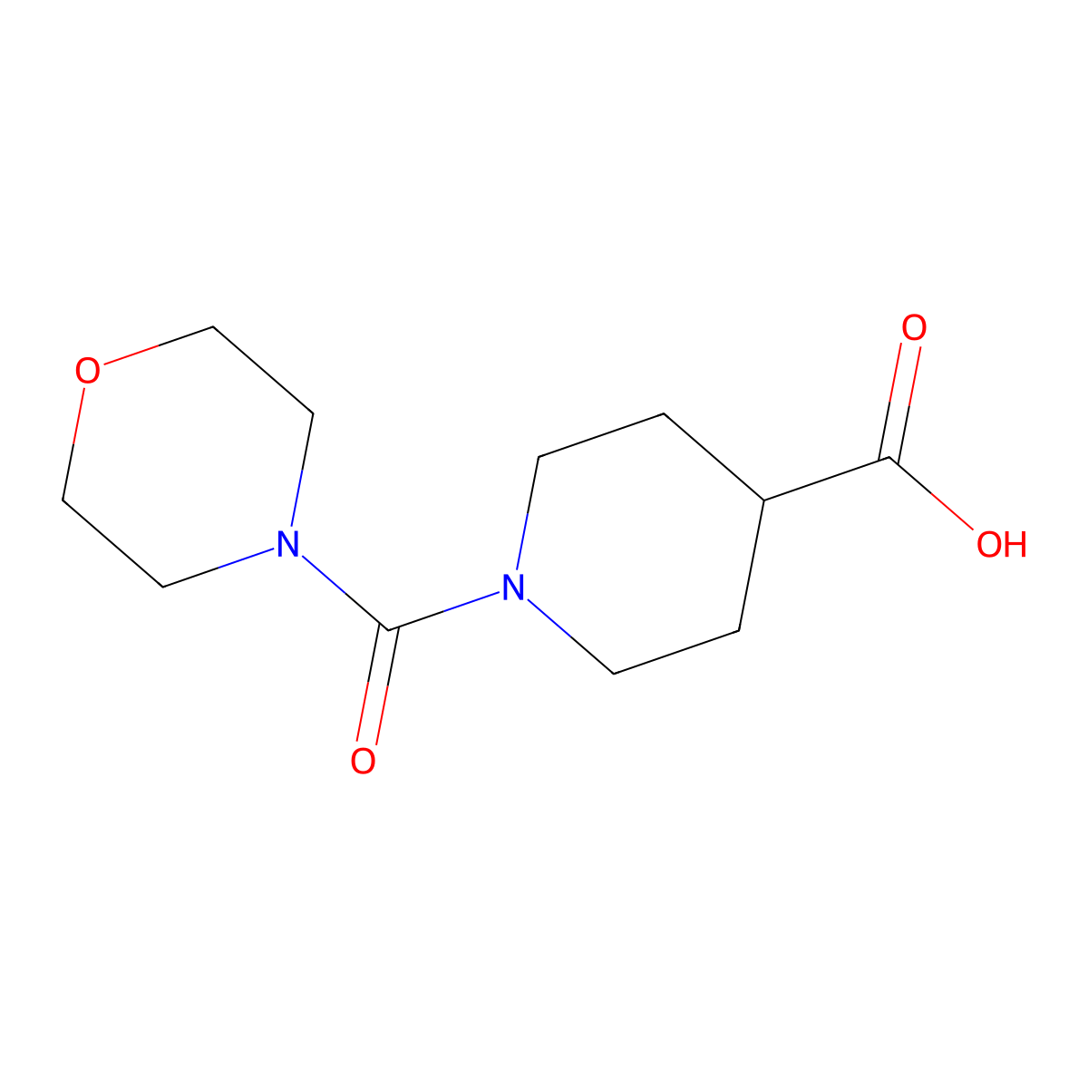 1-(Morpholine-4-carbonyl)piperidine-4-carboxylic acid molecular structure, CAS 1018574-31-6