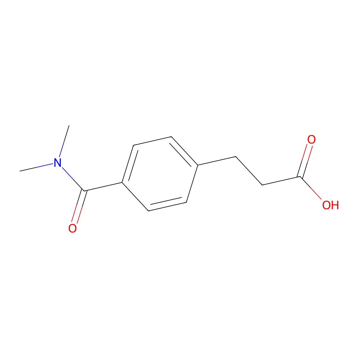 3-[4-(Dimethylcarbamoyl)phenyl]propanoic acid molecular structure, CAS 1018576-84-5