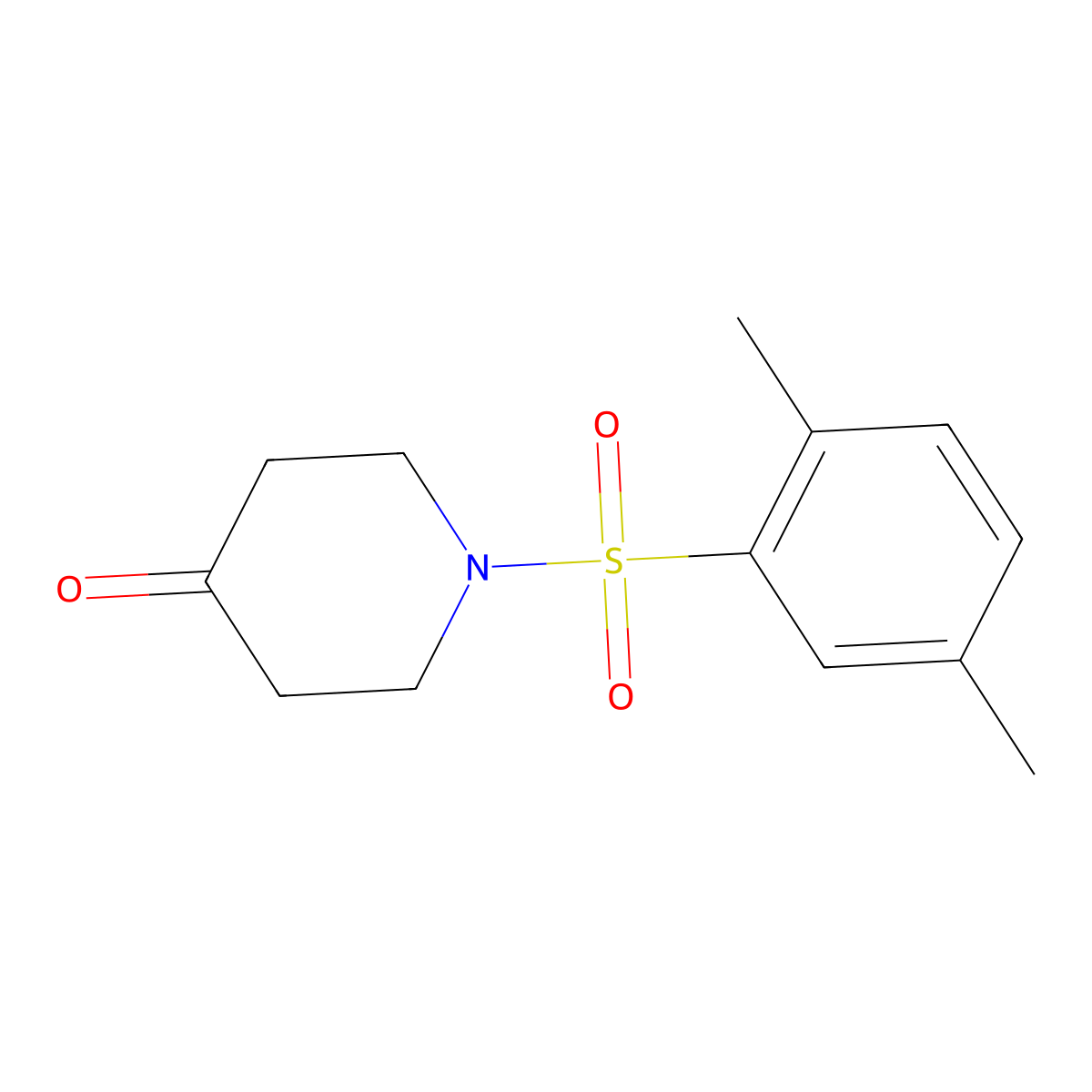 1-[(2,5-Dimethylphenyl)sulfonyl]piperidin-4-one molecular structure, CAS 1018581-06-0