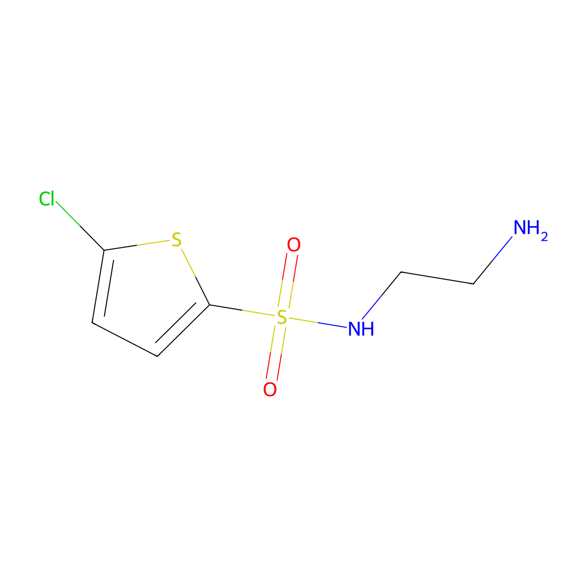 N-(2-aminoethyl)-5-chlorothiophene-2-sulfonamide molecular structure, CAS 1018582-53-0