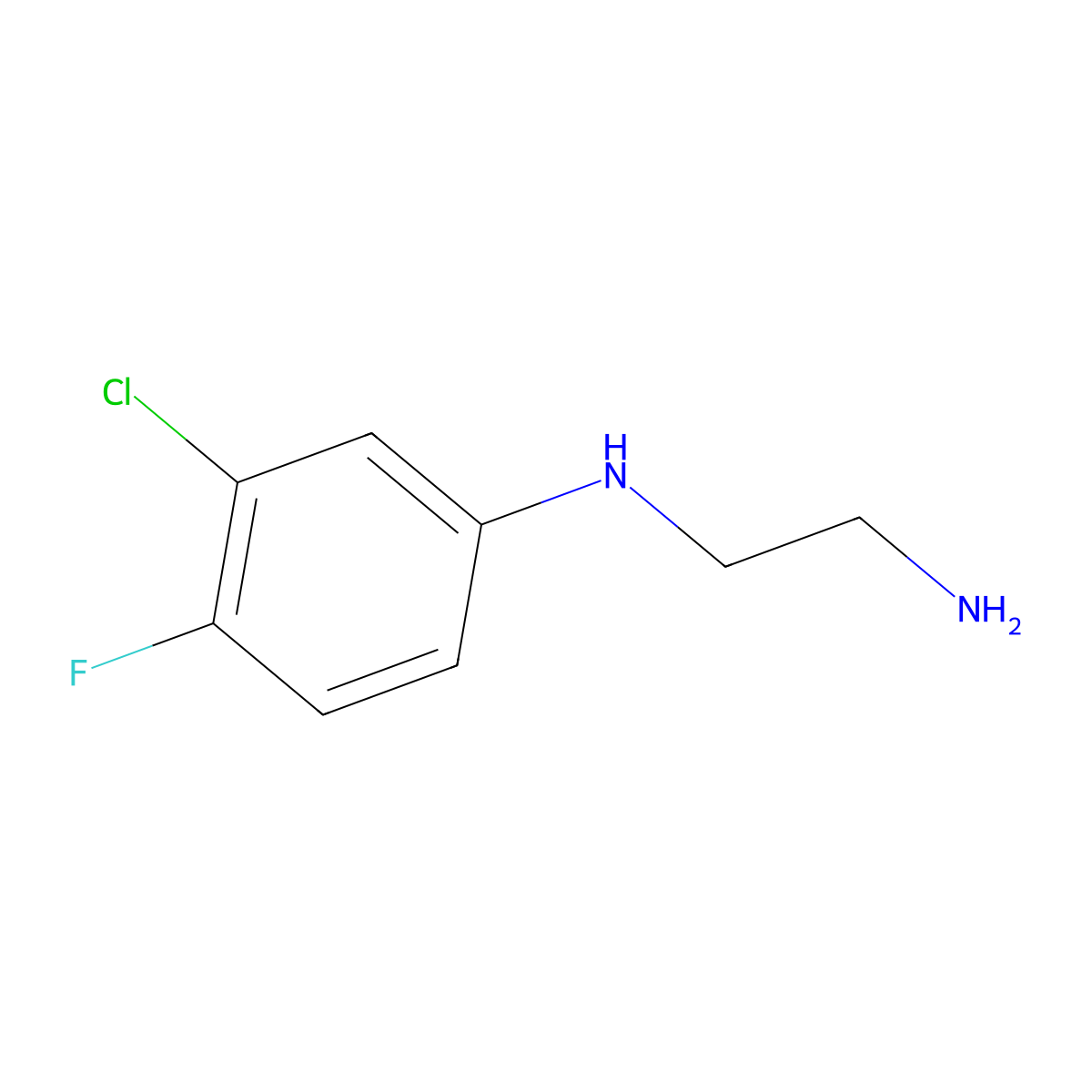 N-(2-aminoethyl)-3-chloro-4-fluoroaniline molecular structure, CAS 1018583-99-7