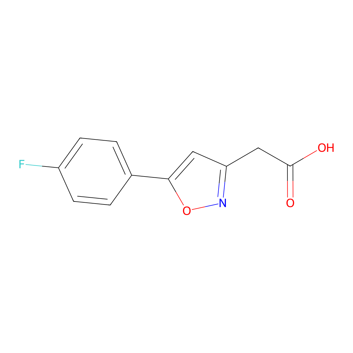 2-(5-(4-Fluorophenyl)-1,2-oxazol-3-yl)acetic acid molecular structure, CAS 1018584-37-6