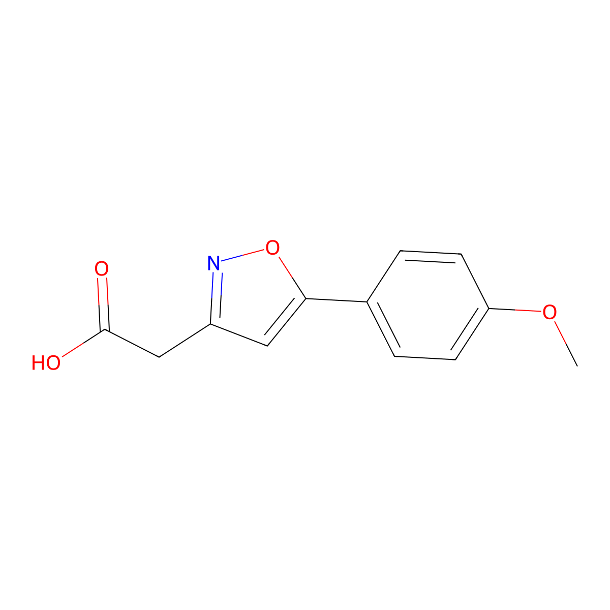 [5-(4-Methoxyphenyl)isoxazol-3-yl]acetic acid molecular structure, CAS 1018584-41-2