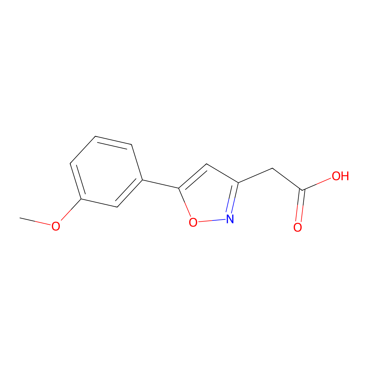 2-(5-(3-Methoxyphenyl)-1,2-oxazol-3-yl)acetic acid molecular structure, CAS 1018584-61-6