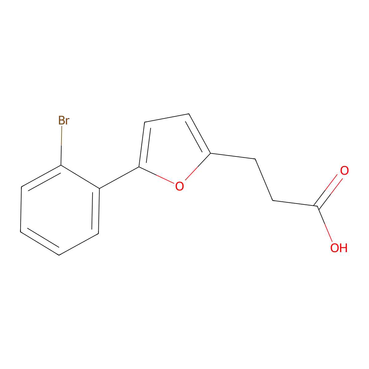 3-[5-(2-Bromophenyl)furan-2-yl]propanoic acid molecular structure, CAS 1018586-62-3