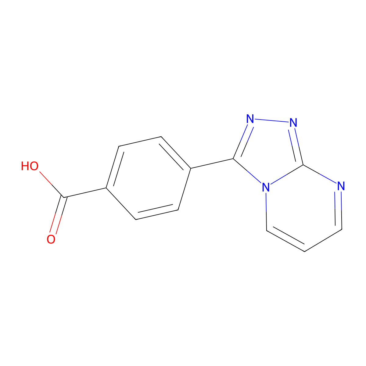 4-((1,2,4)Triazolo(4,3-a)pyrimidin-3-yl)benzoic acid molecular structure, CAS 1018588-63-0