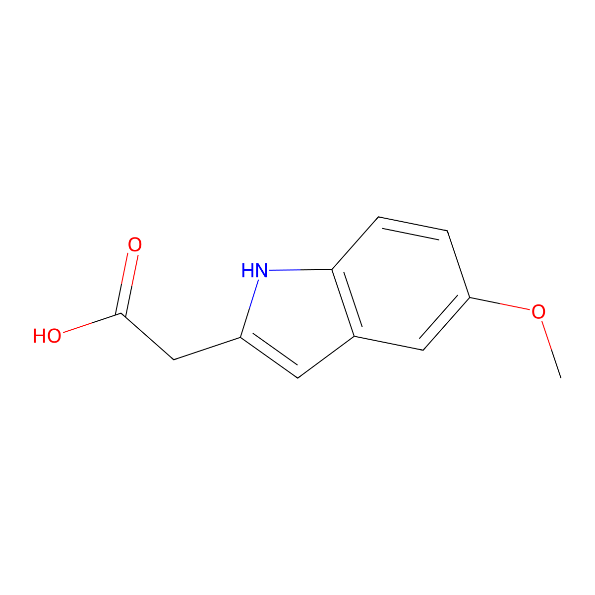 2-(5-methoxy-1H-indol-2-yl)acetic acid molecular structure, CAS 1018591-50-8