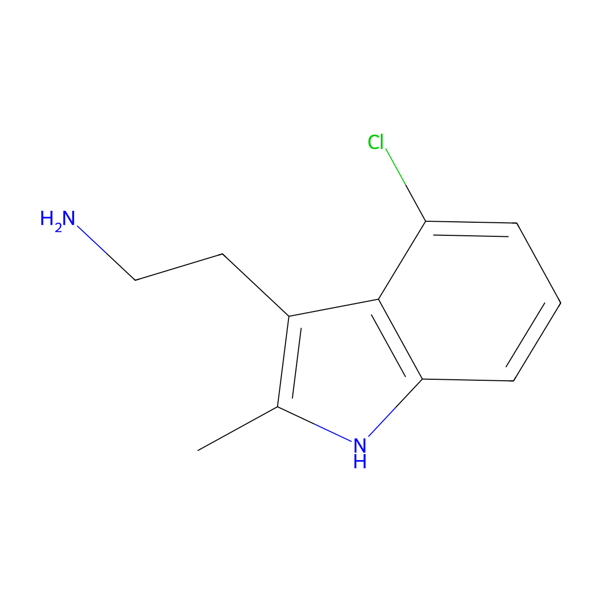 2-(4-chloro-2-methyl-1H-indol-3-yl)ethan-1-amine molecular structure, CAS 1018592-90-9
