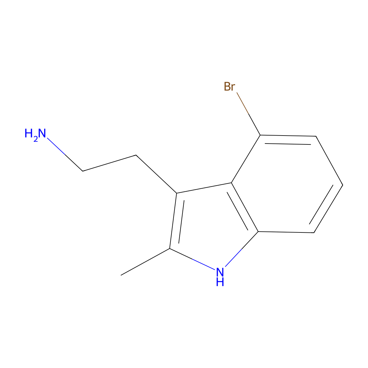 2-(4-bromo-2-methyl-1H-indol-3-yl)ethan-1-amine molecular structure, CAS 1018592-93-2