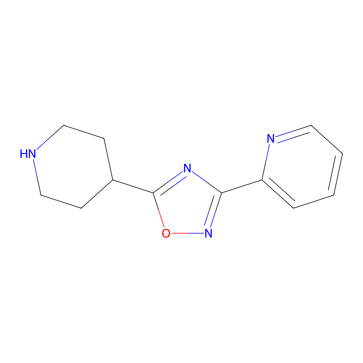 2-[5-(Piperidin-4-yl)-1,2,4-oxadiazol-3-yl]pyridine molecular structure, CAS 1018593-53-7