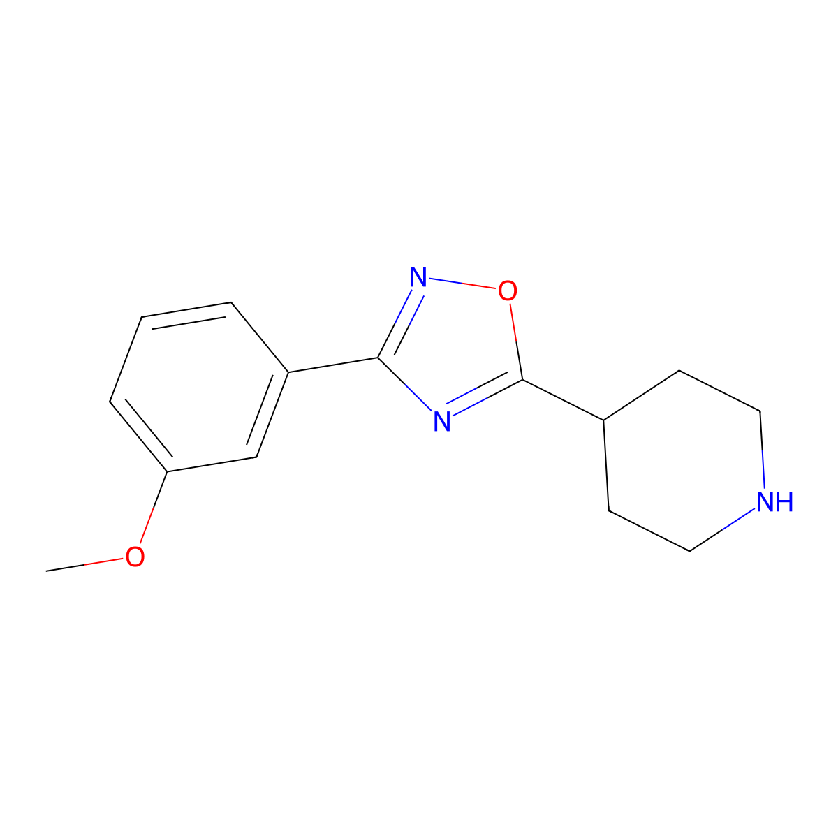 4-[3-(3-Methoxyphenyl)-1,2,4-oxadiazol-5-yl]piperidine molecular structure, CAS 1018593-65-1