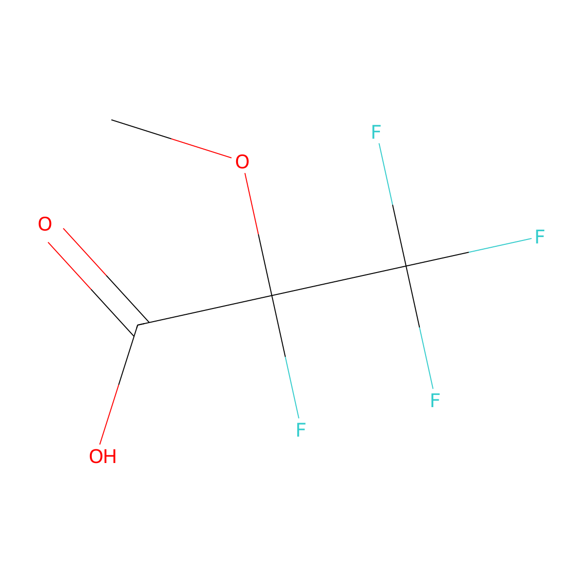 2,3,3,3-Tetrafluoro-2-methoxypropanoic acid molecular structure, CAS 10186-64-8