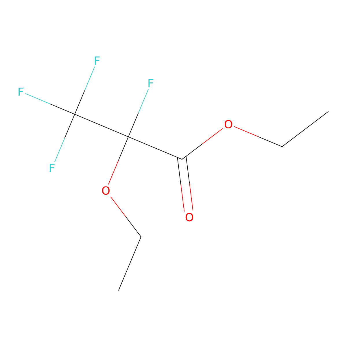 Ethyl 2-ethoxy-2,3,3,3-tetrafluoropropanoate molecular structure, CAS 10186-66-0