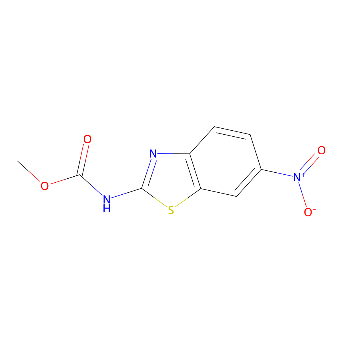 methyl N-(6-nitro-1,3-benzothiazol-2-yl)carbamate molecular structure, CAS 101860-79-1