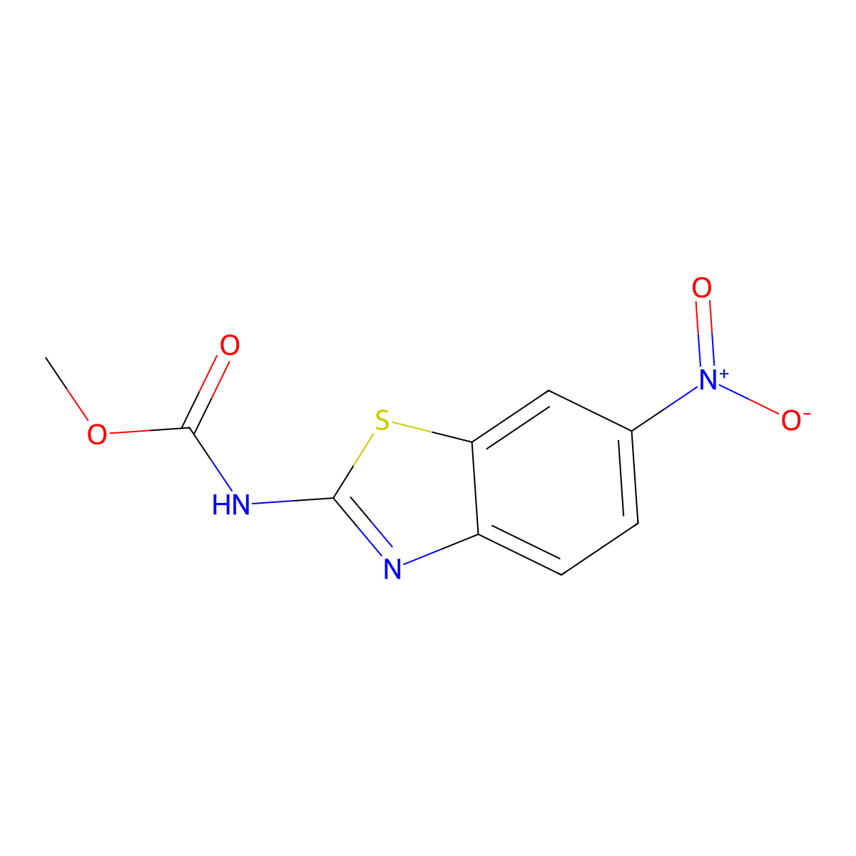 methyl N-(6-nitro-1,3-benzothiazol-2-yl)carbamate molecular structure, CAS 101860-79-1