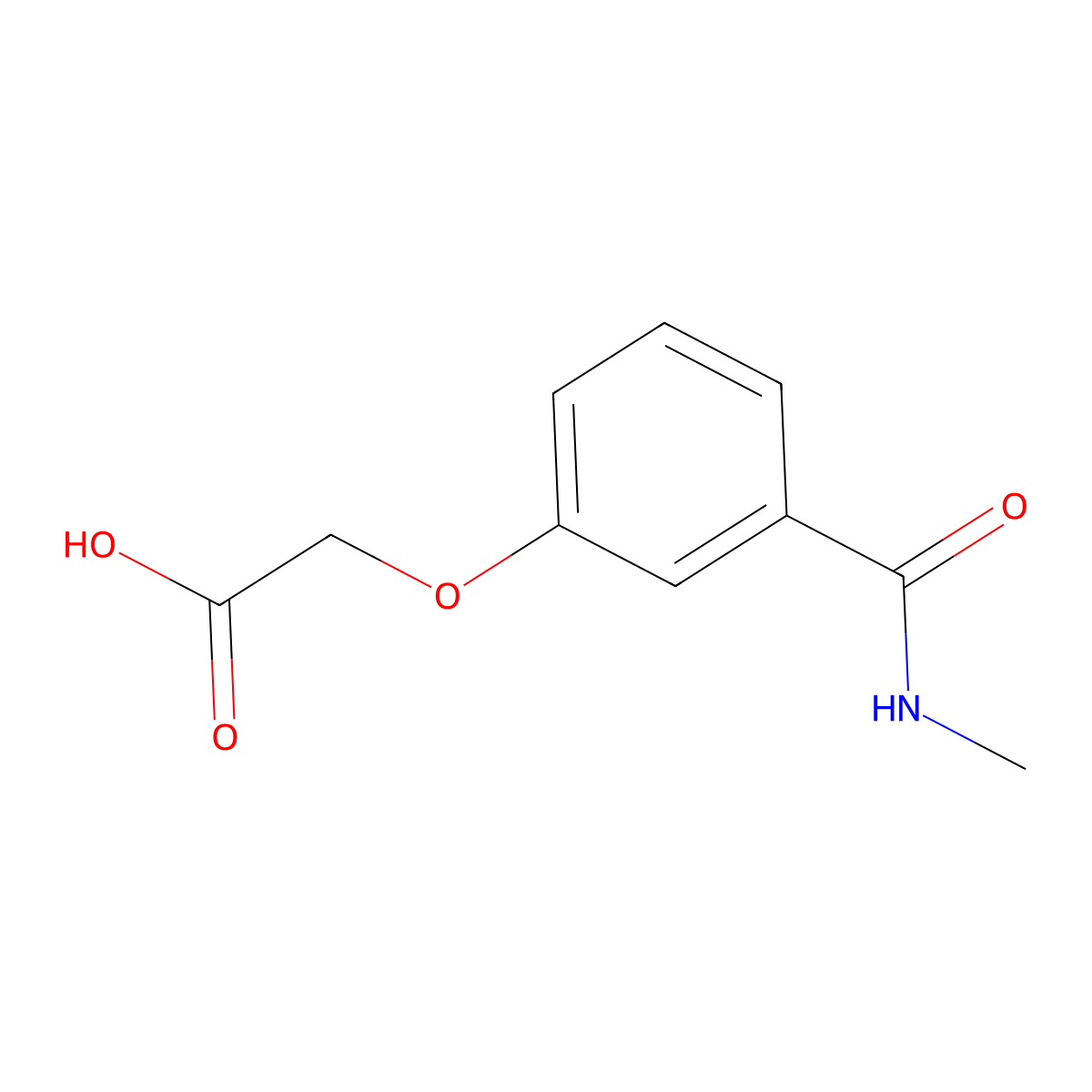 2-[3-(Methylcarbamoyl)phenoxy]acetic acid molecular structure, CAS 1018600-26-4