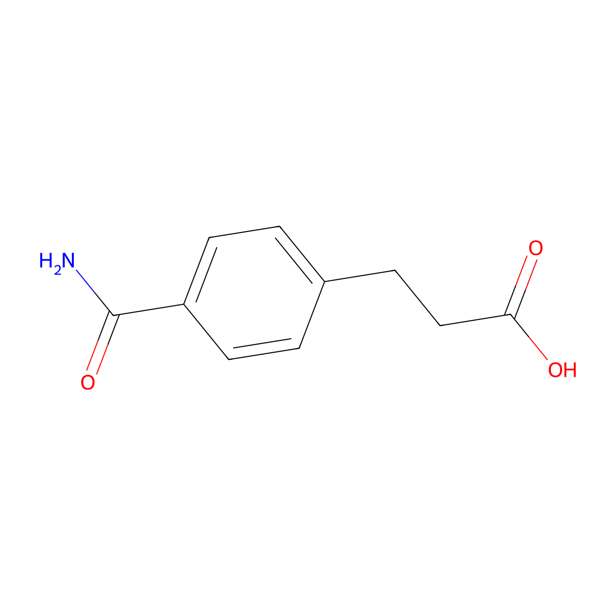 3-(4-Carbamoylphenyl)propanoic acid molecular structure, CAS 1018600-38-8