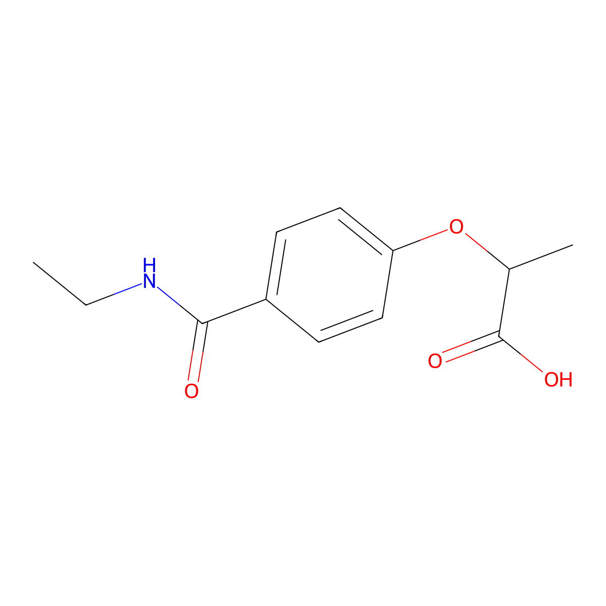 2-[4-(Ethylcarbamoyl)phenoxy]propanoic acid molecular structure, CAS 1018600-86-6
