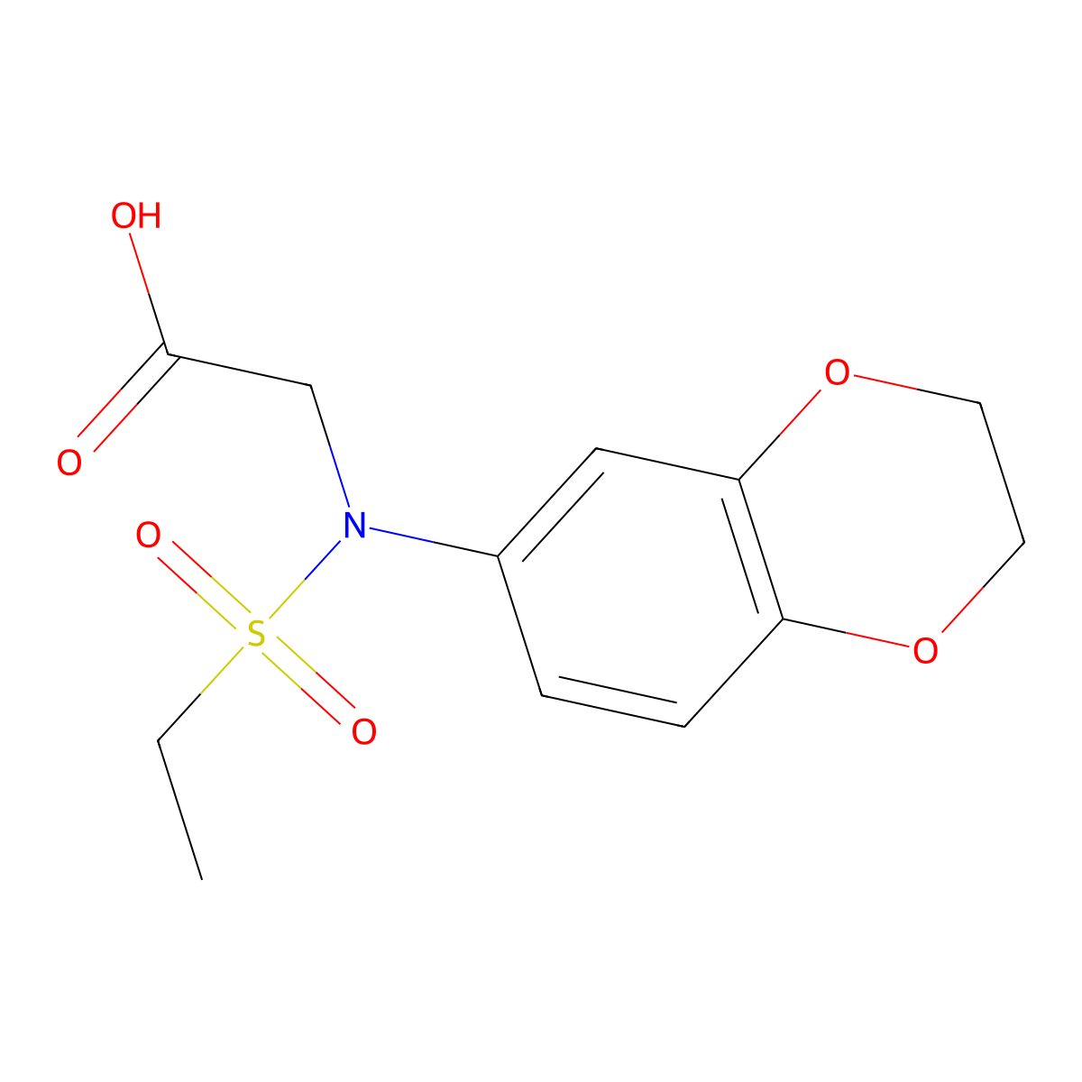 N-(2,3-Dihydro-1,4-benzodioxin-6-yl)-N-(ethylsulfonyl)glycine molecular structure, CAS 1018603-62-7