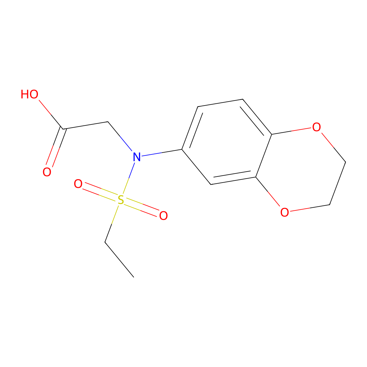 N-(2,3-Dihydro-1,4-benzodioxin-6-yl)-N-(ethylsulfonyl)glycine molecular structure, CAS 1018603-62-7