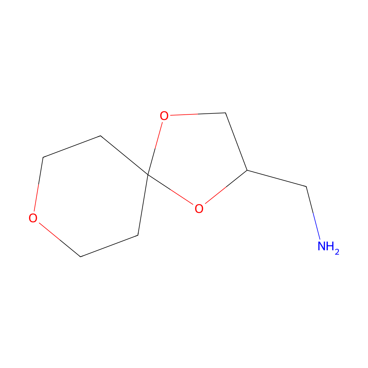 1,4,8-Trioxaspiro[4.5]decan-2-ylmethanamine molecular structure, CAS 1018603-76-3
