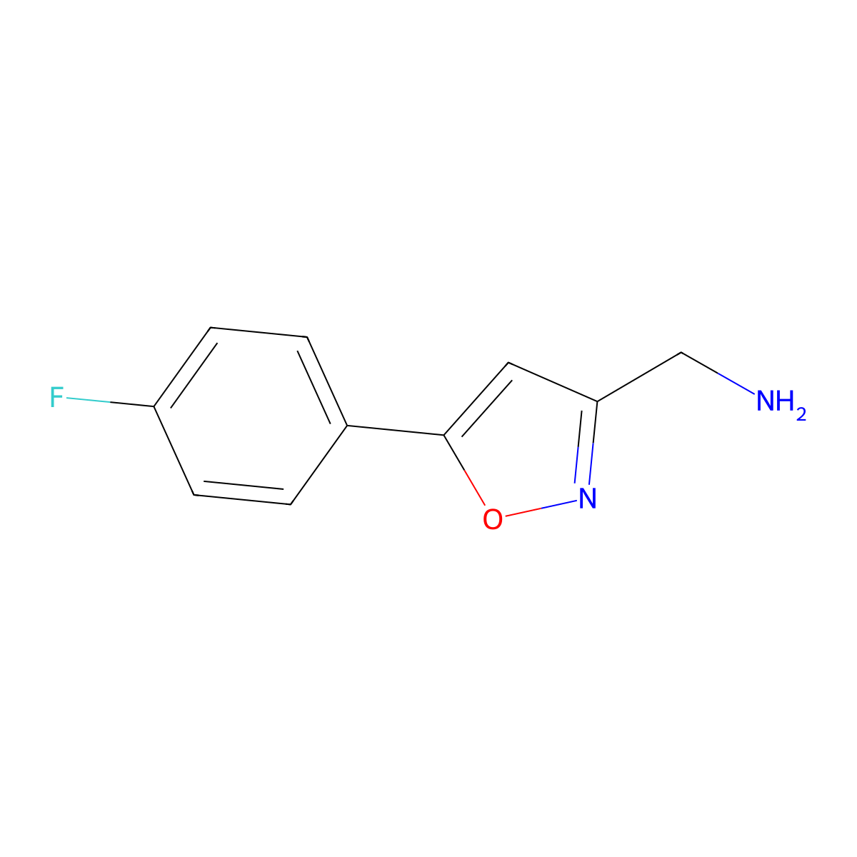 (5-(4-Fluorophenyl)isoxazol-3-yl)methanamine molecular structure, CAS 1018604-92-6