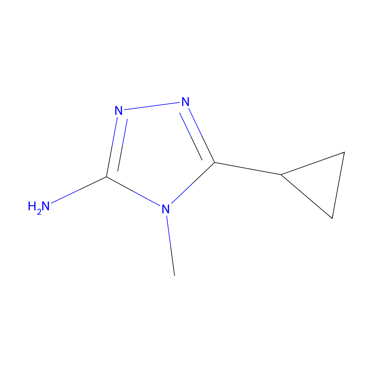 5-cyclopropyl-4-methyl-4H-1,2,4-triazol-3-amine molecular structure, CAS 1018609-02-3