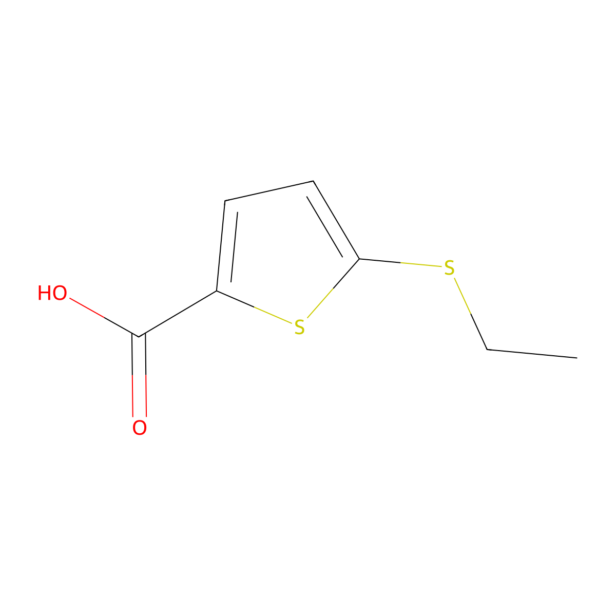 5-(Ethylthio)thiophene-2-carboxylic acid molecular structure, CAS 101861-40-9