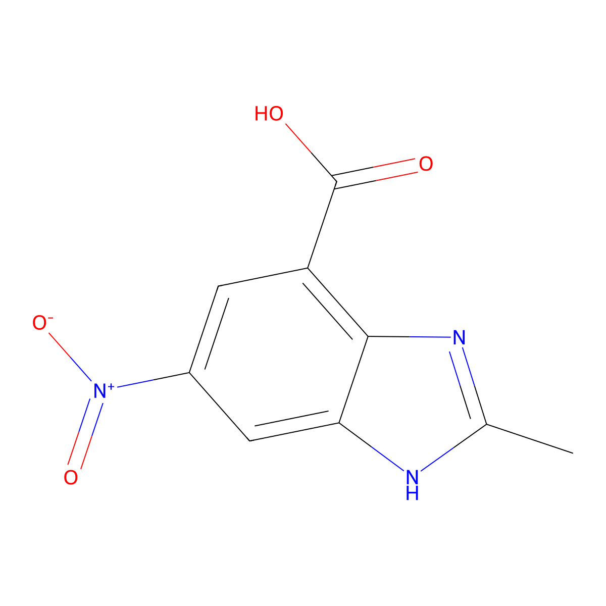 2-Methyl-6-nitro-1h-benzo[d]imidazole-4-carboxylic acid molecular structure, CAS 101861-49-8