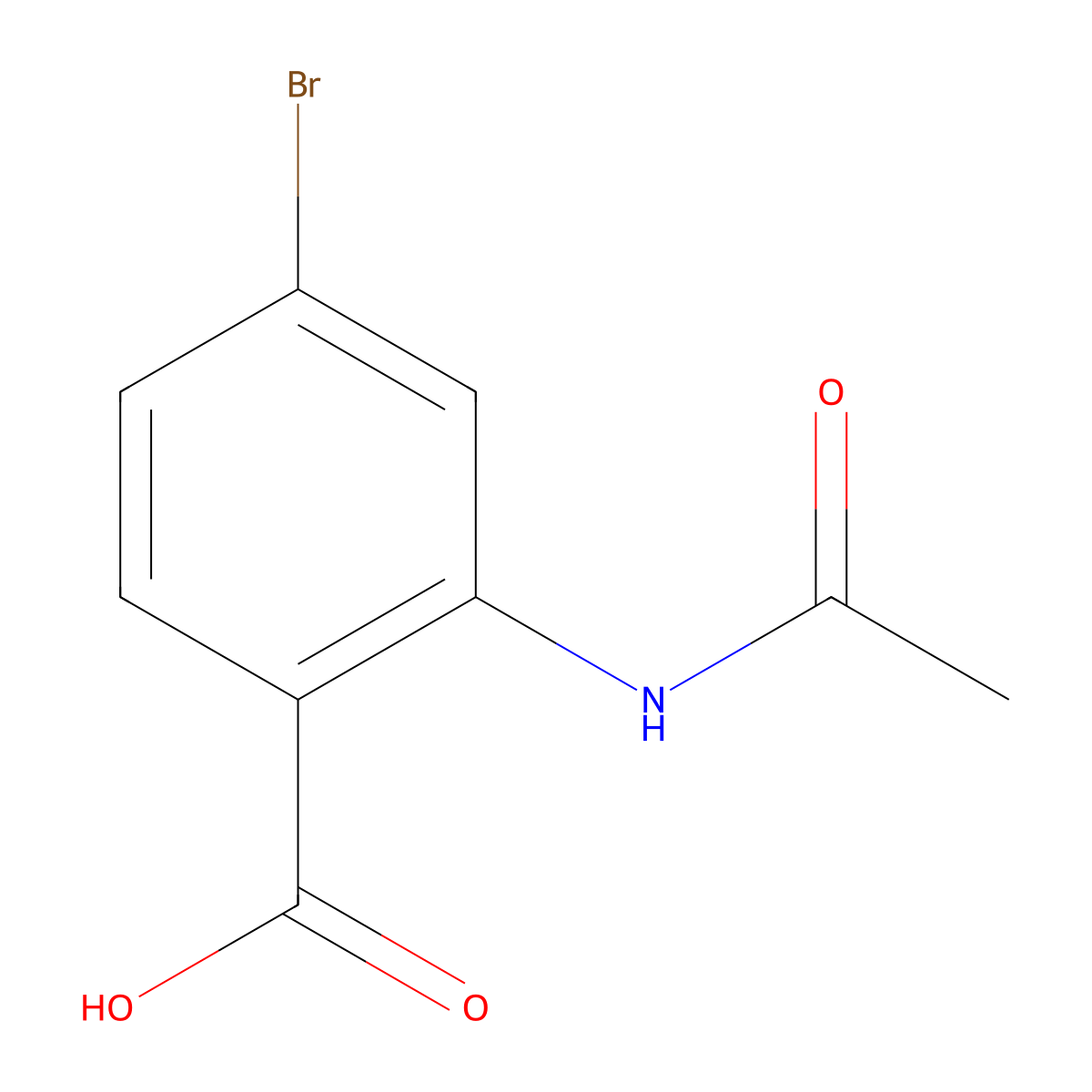 4-Bromo-2-acetamidobenzoic acid molecular structure, CAS 101861-53-4