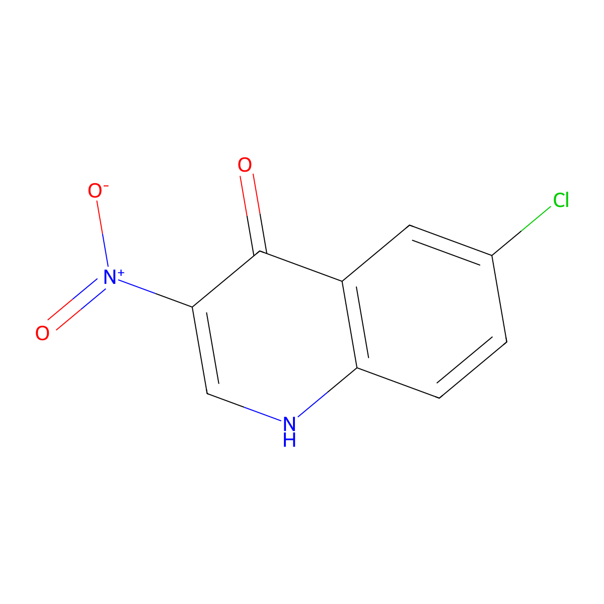 6-Chloro-3-nitro-quinolin-4-ol molecular structure, CAS 101861-61-4
