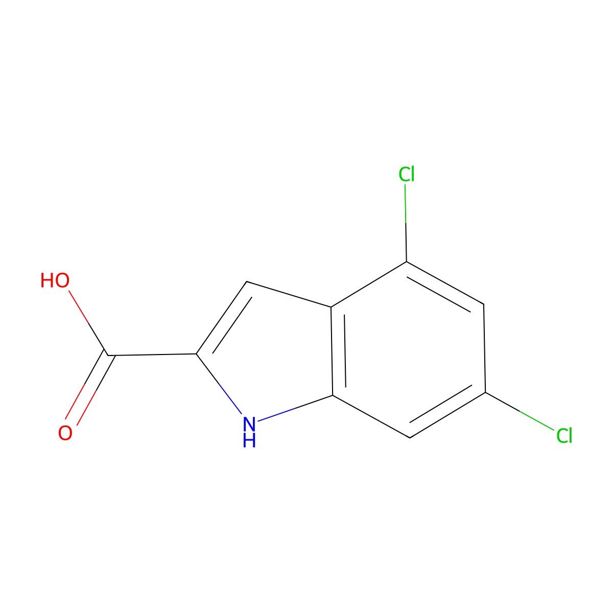 4,6-Dichloro-1H-indole-2-carboxylic acid molecular structure, CAS 101861-63-6