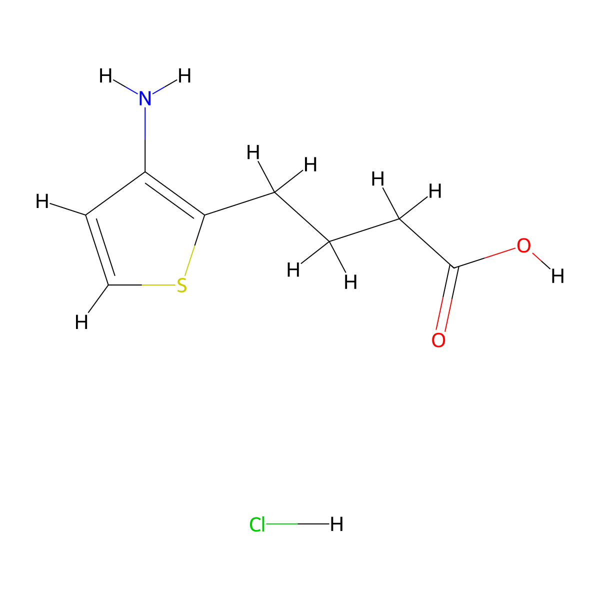 4-(3-Aminothiophen-2-yl)butanoic acid hydrochloride molecular structure, CAS 101861-71-6