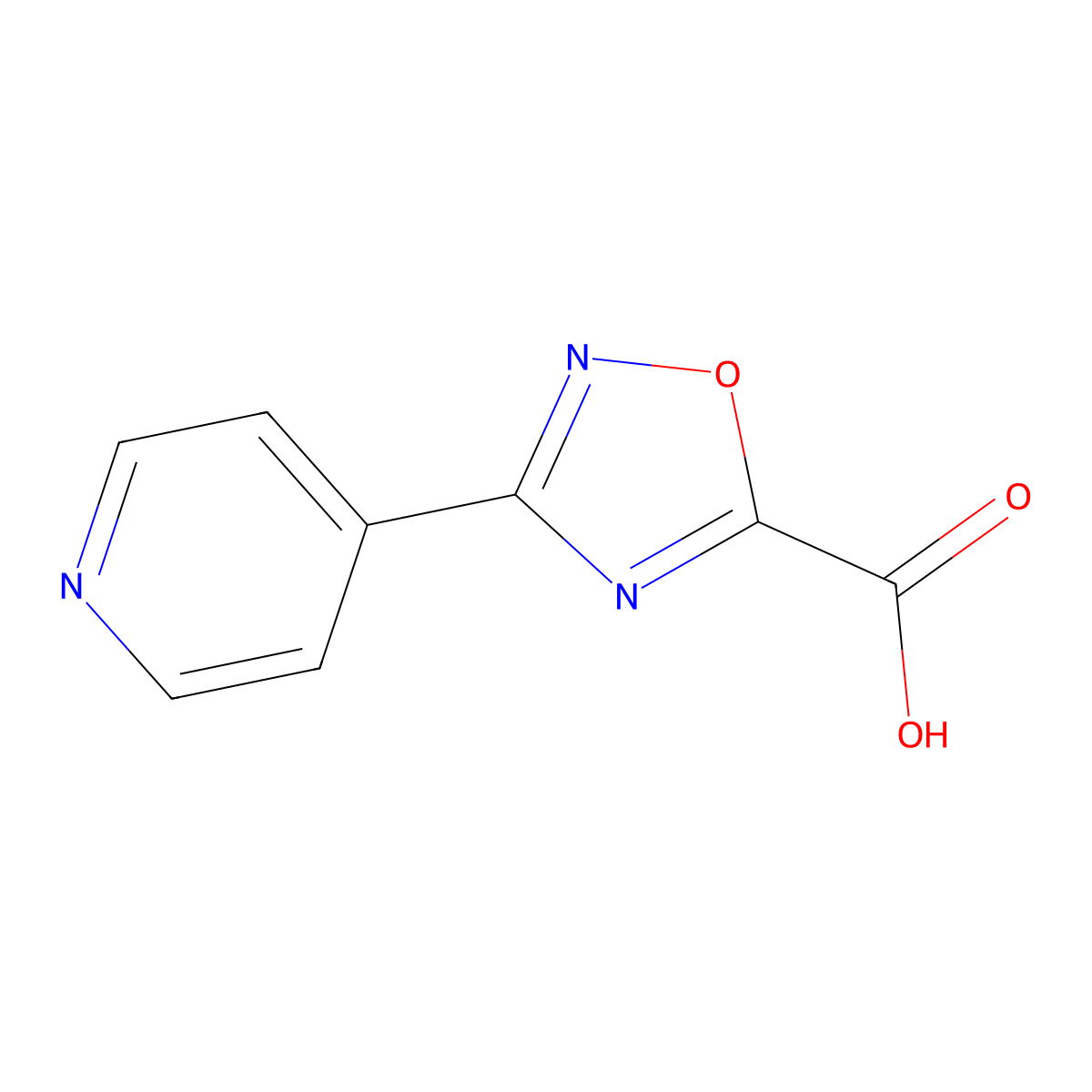 3-(Pyridin-4-yl)-1,2,4-oxadiazole-5-carboxylic acid molecular structure, CAS 1018610-55-3