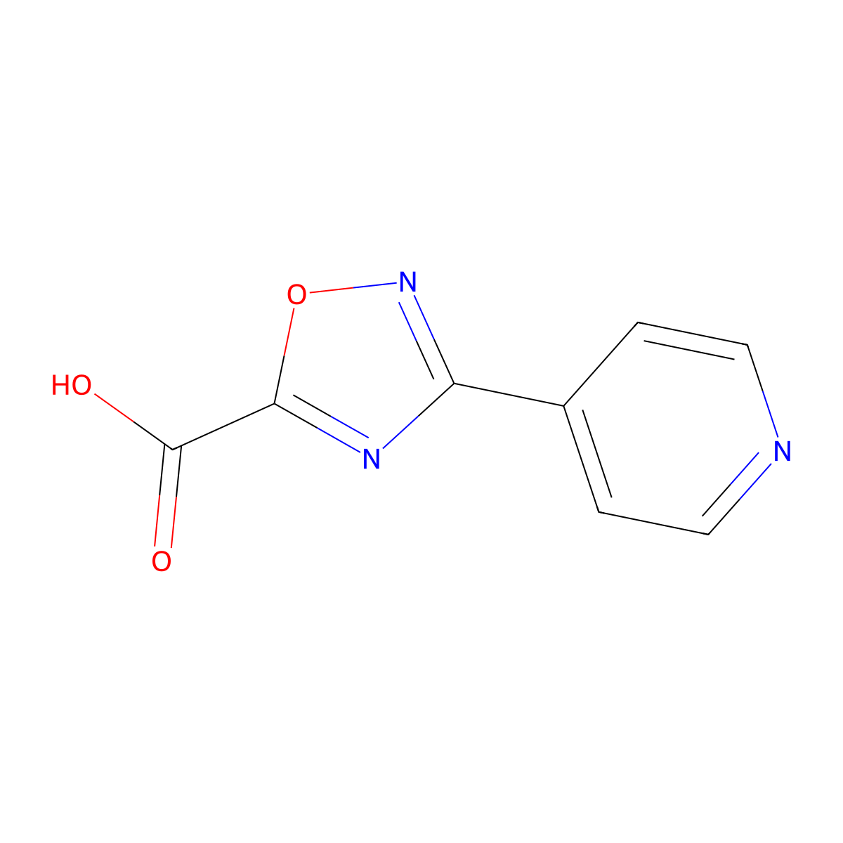 3-(Pyridin-4-yl)-1,2,4-oxadiazole-5-carboxylic acid molecular structure, CAS 1018610-55-3