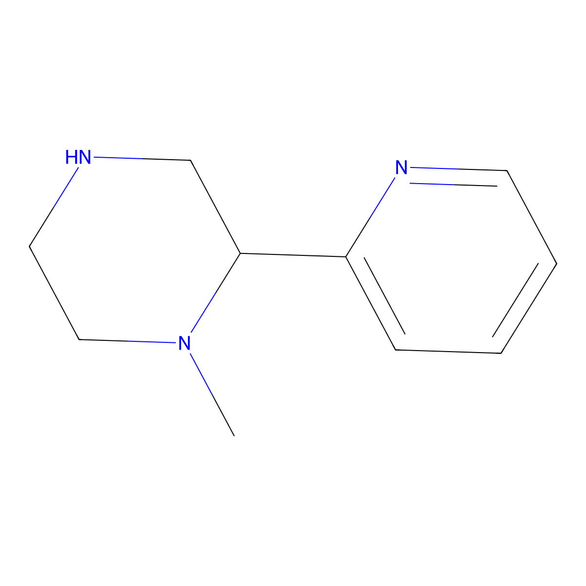 1-Methyl-2-(pyridin-2-yl)piperazine molecular structure, CAS 1018610-60-0