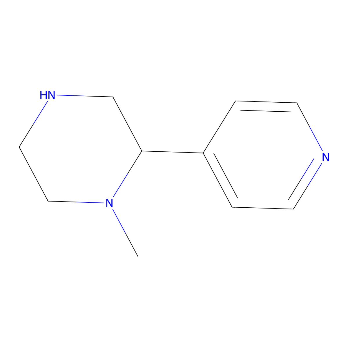 1-Methyl-2-(pyridin-4-yl)piperazine molecular structure, CAS 1018610-64-4